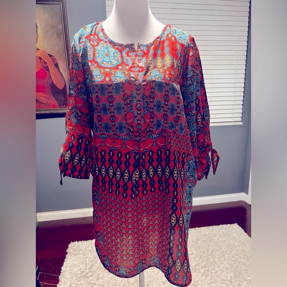 Colorful Bohemian Tunic Dress